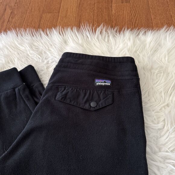 Patagonia Snap T Pants Women’s Small Black Pocket Fleece Sweat Thermal Joggers - Picture 4 of 8